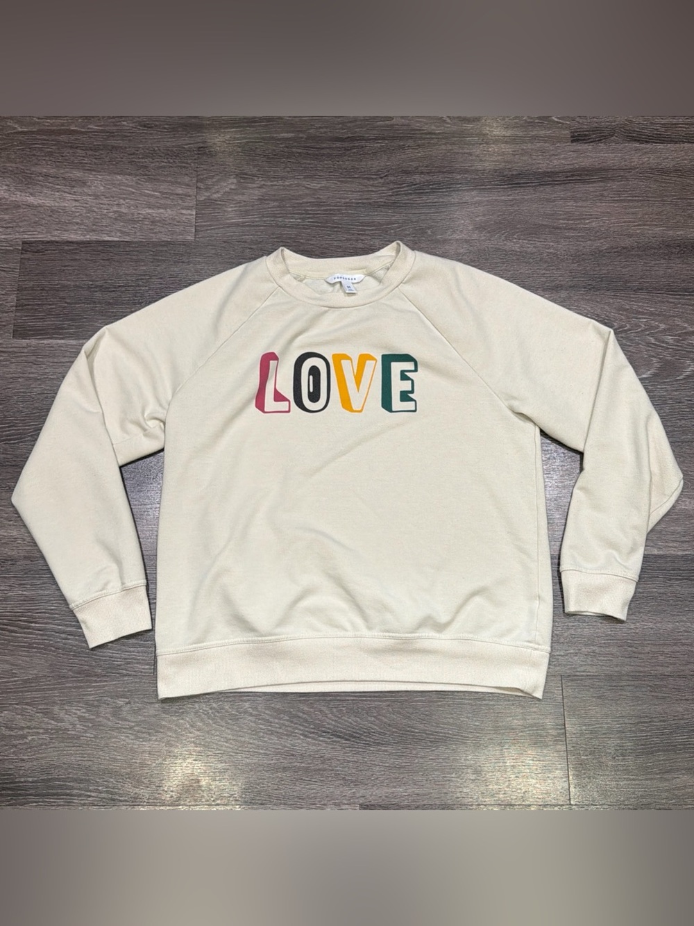 Popsugar Sweatshirt Pullover Love Cream Women’s Medium